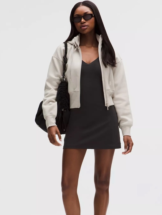 lululemon athletica Dresses & Skirts - Lululemon | Black Athletic Tennis Dress Built In Bra Shorts Fit Flare